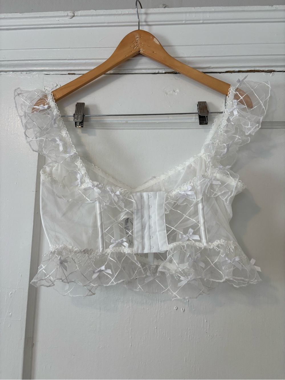 For Love and Lemons Fiorella White Bustier Size L - Picture 5 of 6